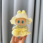 Luxury Plush Wedding Dress Dolls Clothes for Labubu I II Korea Style Fluffy Romantic Wedding Dress Flower Hat Suit for Ladbubu