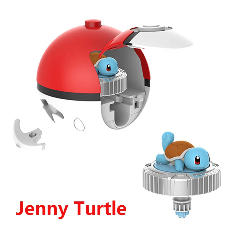 Genuine Pokemon Toys Ball Battle Gyro Pikachu Charmander Squirtle Mew Action Figure Model Pokeball Birthday Gift For Childre