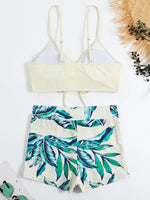 Bikiniset met hoge taille en trekkoord aan de voorkant (2025) - Damesbadkleding en strandkleding