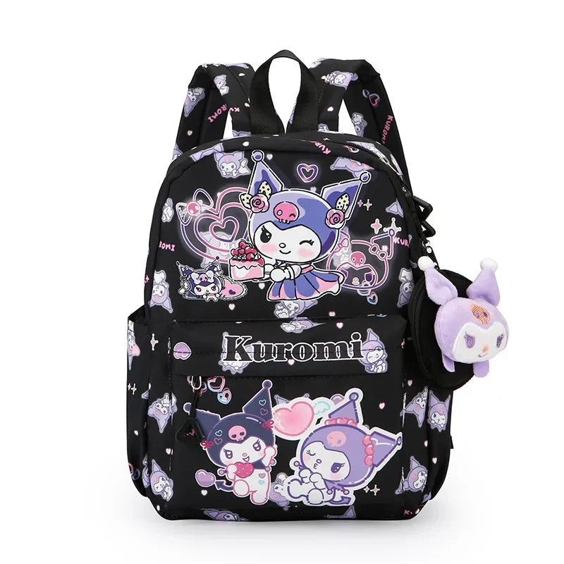 Kuromi Backpack With Coin Purse, Hello Kitty & Cinnamoroll Cartoon Schoolbag, Girl Casual Travel Commute Knapsack For Daily Use