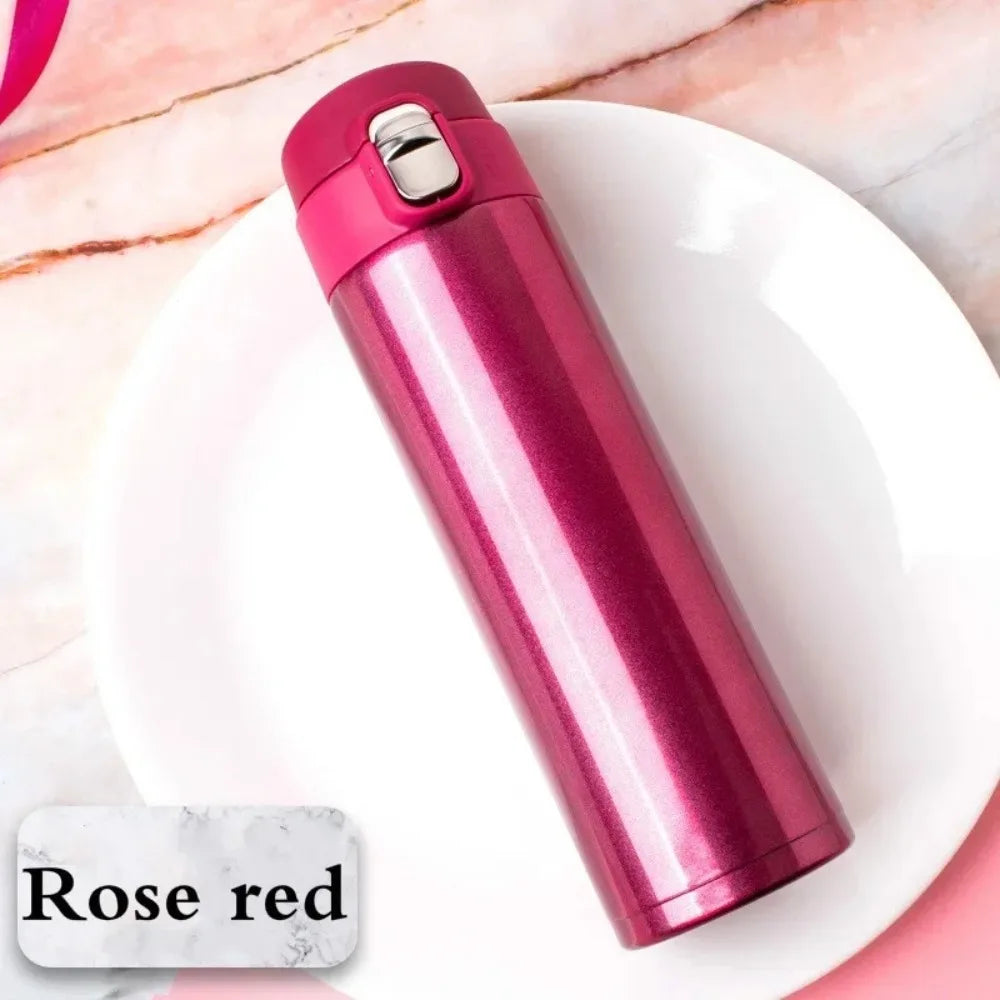500M/16 Oz Insulated Mug Tritan Material Stainless Steel Metal Water Bottle Leakproof BPA Free Suitable for Hot and Cold Drinks