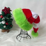 Splicing Christmas Santa Hat Xmas Long Plush Holiday Red Hat For Woman And Man Unisex 2025 New Year Festive Party Supplies Gifts