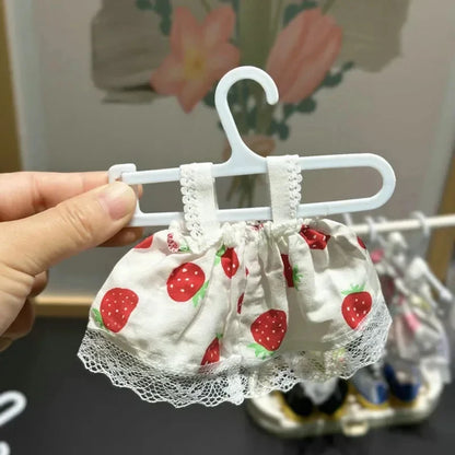 10pcs/set Mini Clothesse Clothes Hanger for Labubu and Other 17cm Dolls Labubu Shoe Rack Doll Accessories Children's Toys