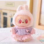 17cm Labubu Doll Clothes Set for Ropa Labubu Macaron Dolls JK Pleated Skirt with Camera and Shoes
