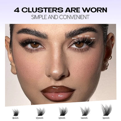 DIY Lash Extension Kit Individual Eyelash Extension Kit Cluster Lashes Kit Lash Glue Remover for Eyelash Extensions Makeup