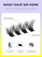 GROINNEYA Lashes Clusters Cat Eyelashes Wispy Individual Lashes Extensions Volume Fluffy Clusters Lashes DIY Eyelashes Makeup