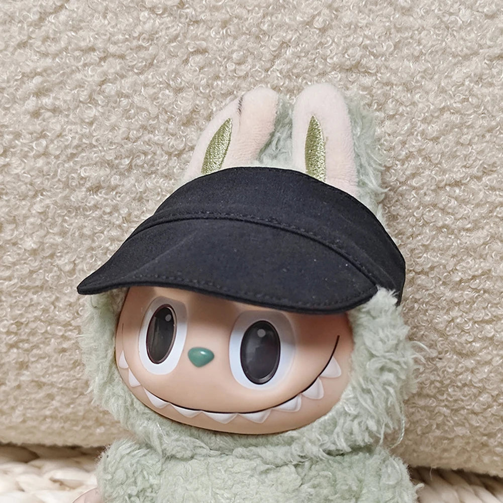 17cm Labubu Doll Black Hoodie Sweatshirt and Pants Set for Doll DIY Outfit Gift