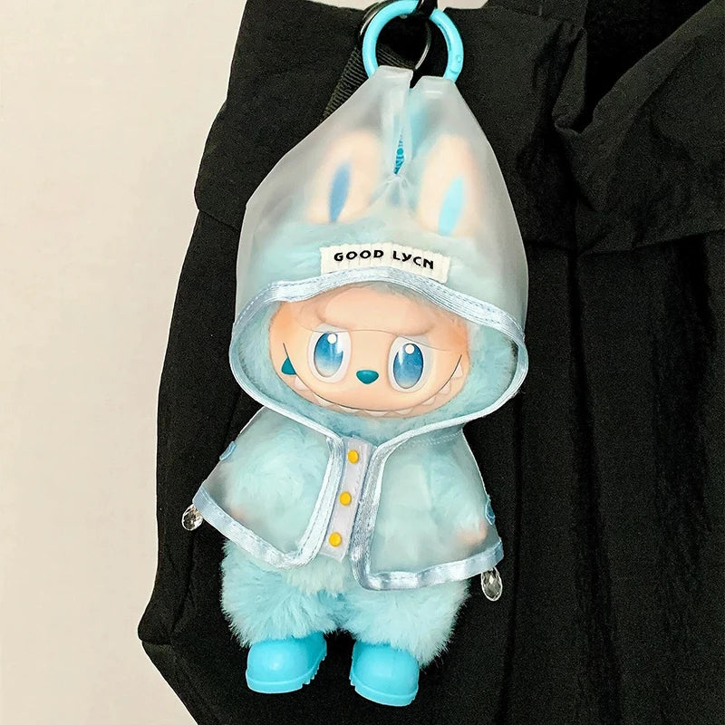 15-17cm Labubu Doll Clothes Dolls Raincoats Waterproof Rain Boots Shoes Set Clothing for Labubu Outfit Match Accessories Toys