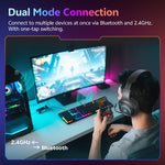 QCY Heroad V200 Gaming Over Ear Headphone Wireless Bluetooth 6.0 with Mic 50mm Driver 7.1 Surround Sound Dynamic EQ RGB Headset
