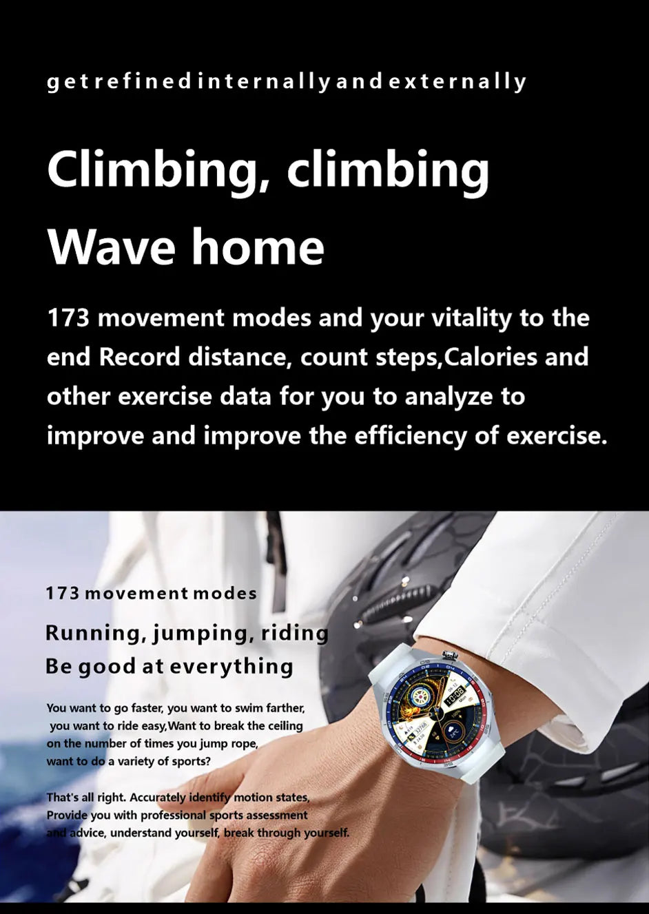 HT32 Smart Watch AMOLED Men Watch 5 Pro NFC Compass 1GB ROM Local Music Album E-Book Heart Rate Sport Smartwatch for Android IOS