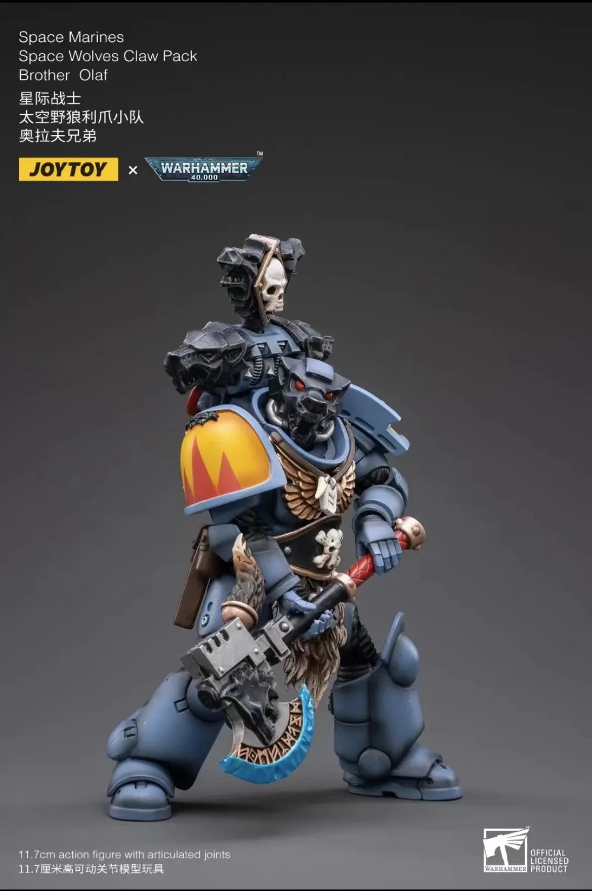 1/18 JOYTOY Actionfigur – Warhammer 40K Horus Heresy Space Wolves Logan Ghostwolf Mecha Modell