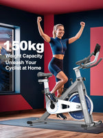 Fysiq Fs50 Exercise Bike 300W, 4-Way Adjustable Ergometer, Indoor Fitness Bike with Rpm Display, Tablet Holder, 150kg Capacity
