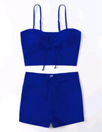 Bikiniset met hoge taille en trekkoord aan de voorkant (2025) - Damesbadkleding en strandkleding