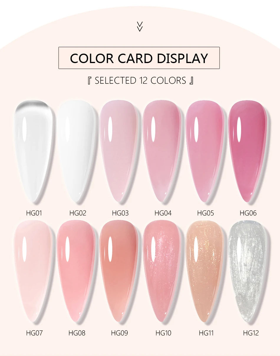 30ML Hard Gel For Nail Extension Milky White Builder Constructor Gel Self Leveling Reinforcement Nail Gels Camouflage Manicure