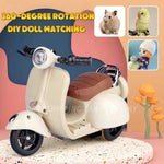 Mini Electric Motorcycle Children's Toy for Labubu Retro Dazzling Spin Toy Motor for Doll Cotton Doll Pet Toys  Birthday Gift