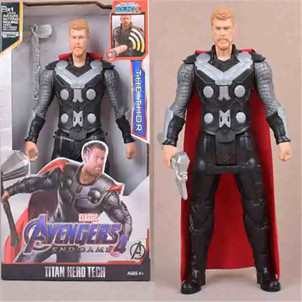 Action Toy 30cm Marvel Avengers Toy Thanos Hulk Spiderman Iron Man Captain America Thor Black Panther With Sound And Light