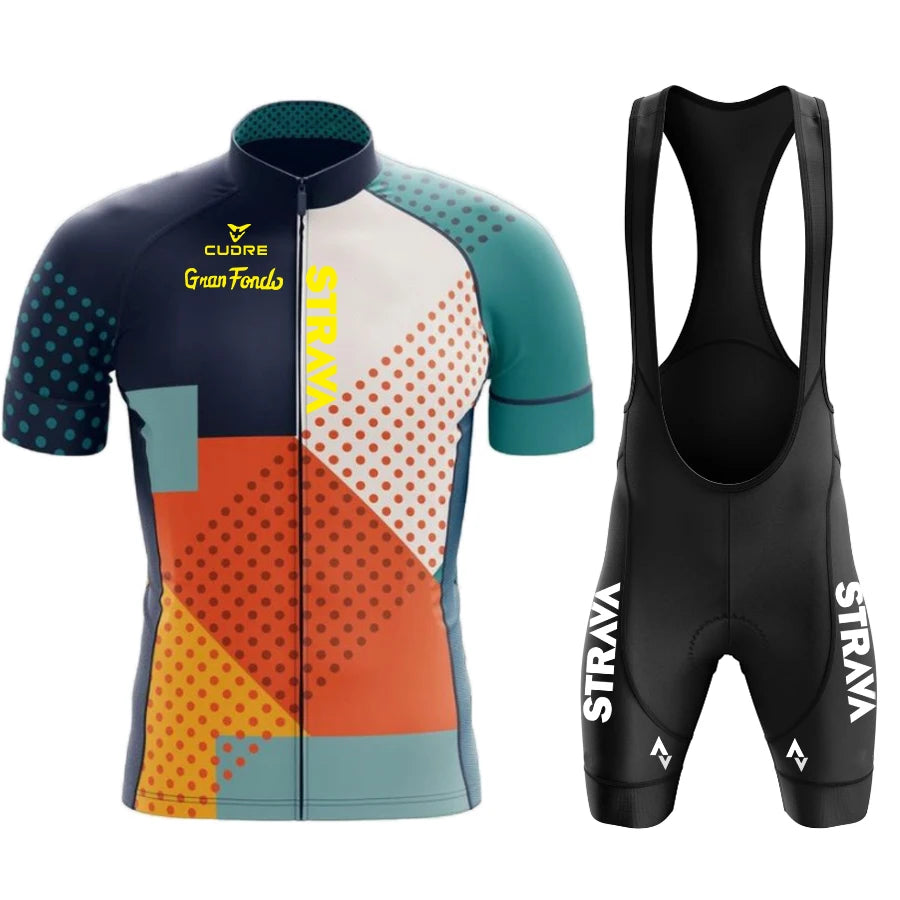 STRNVN Men's Summer MTB Cycling Jersey Set – Breathable Short Sleeve Bike Outfit