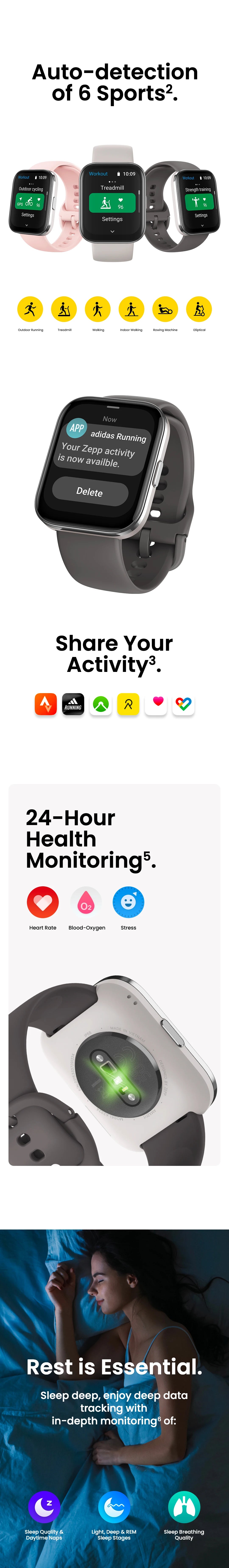 New Amazfit  Bip 5 Unity 46mm Smart Watch 120+ Sport Modes 24-hour Health Monitoring Smartwatch For Android IOS Phone