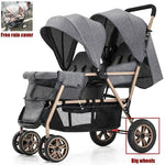 EU STOCK Twin strollers Double kids two seats strollers foldable carriage wholesale baby stroller Front and rear seats