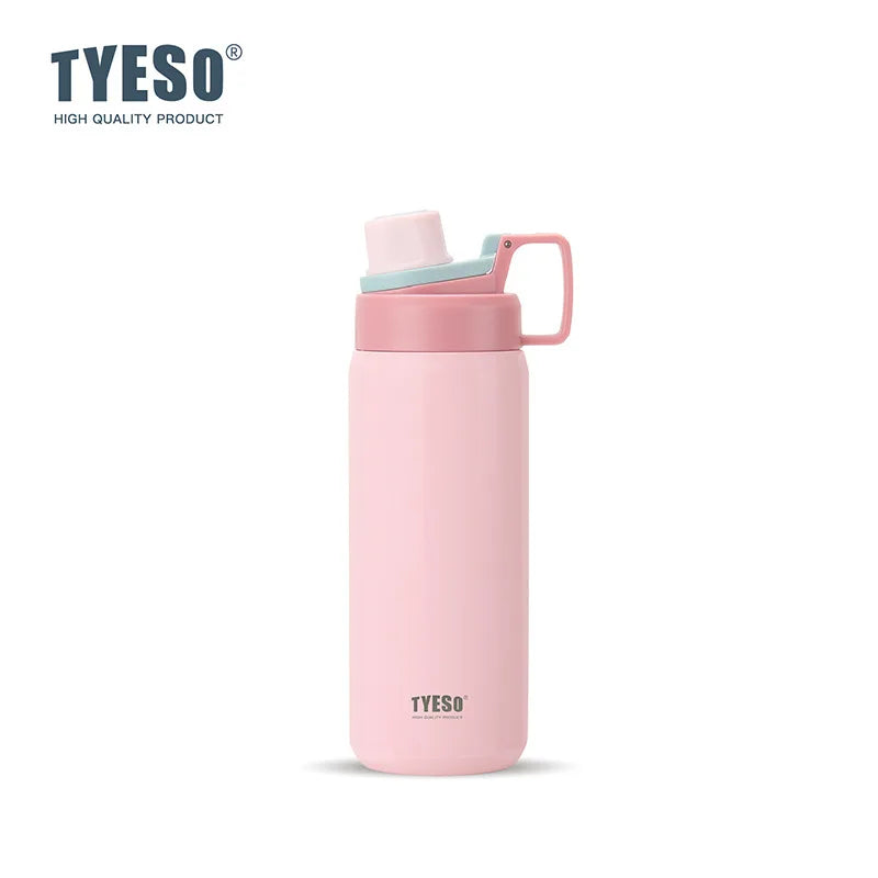 Tyeso Stainless Steel Sports Water Bottle Insulated Leak-Proof Portable Fitness Flask for Outdoor Workouts Travel Vacuum Flasks