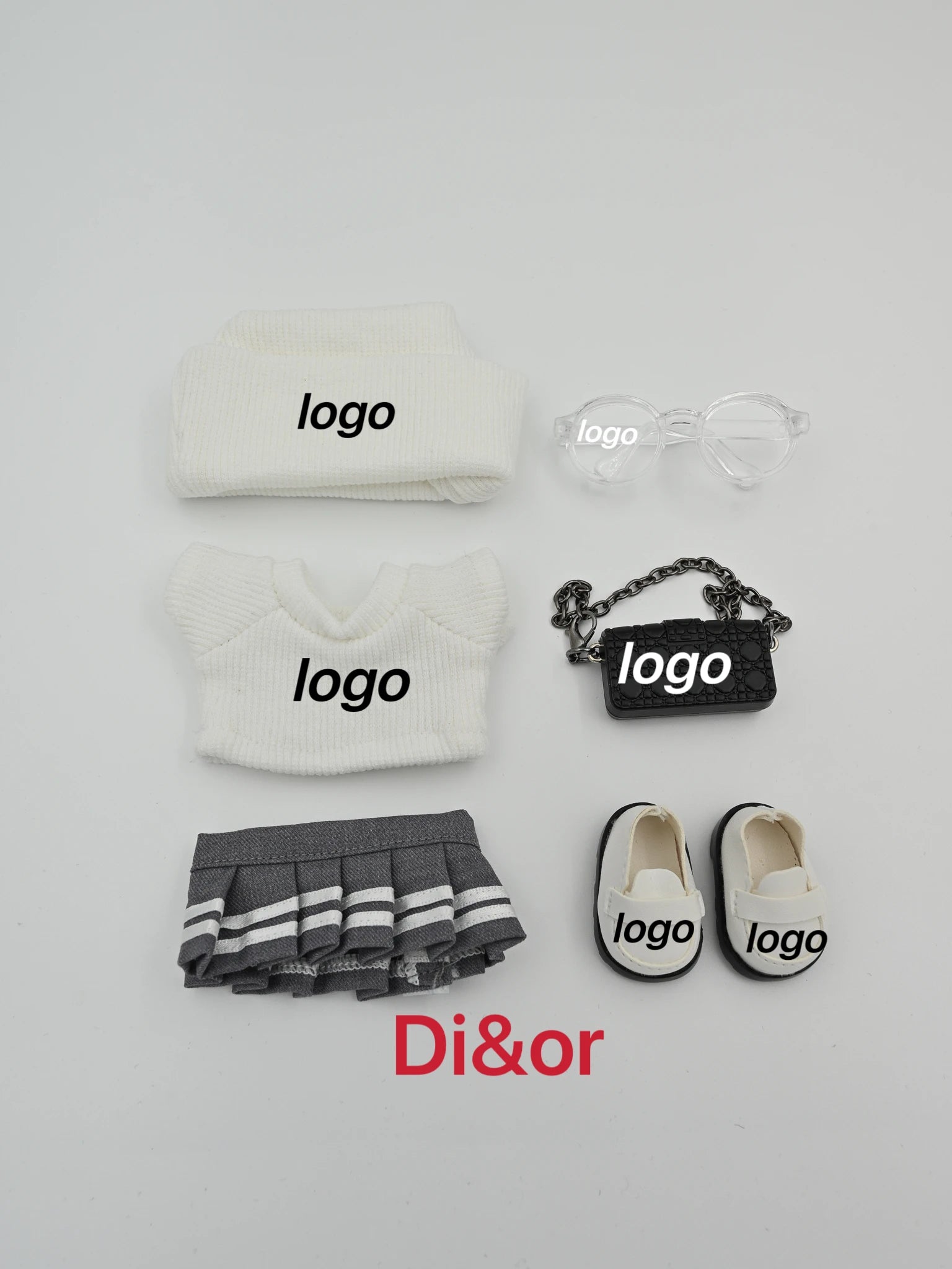 Labubu Haute Couture 17cm Doll Clothing| Gen1-3 Compatible | Designer Outfit with Mini Hat, Glasses & Shoes | Collectible Set