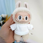 17cm Mini Plush Doll'S Clothes Outfit Accessories For Korea Kpop Exo Labubu Idol Dolls Corduroy overalls T-shirt Clothing Gift