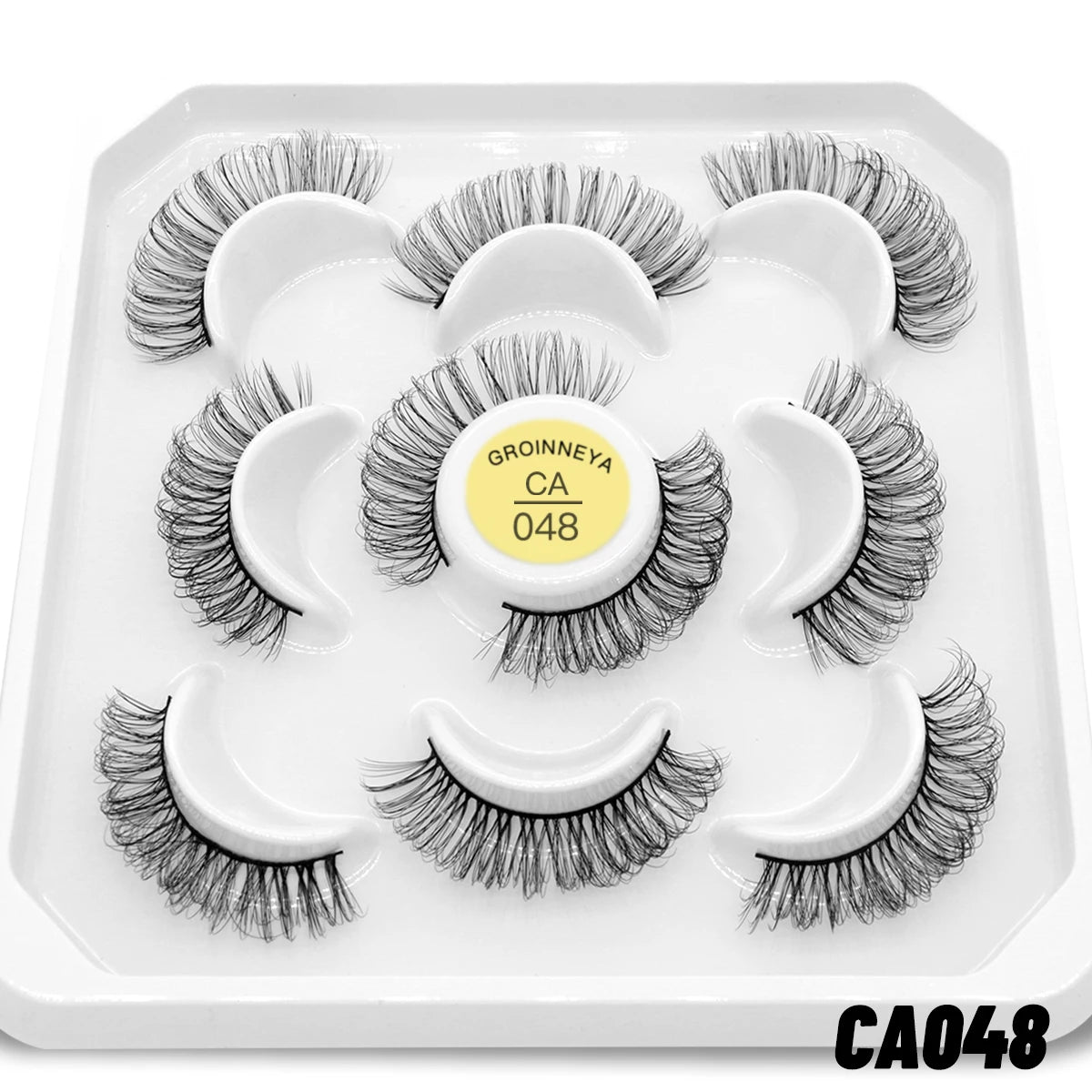 GROINNEYA 5/7 pairs Eyelashes 3D Natural False Lashes Fluffy Soft Cross Manga Lashes Wispy Natural Eyelash Extension Makeup