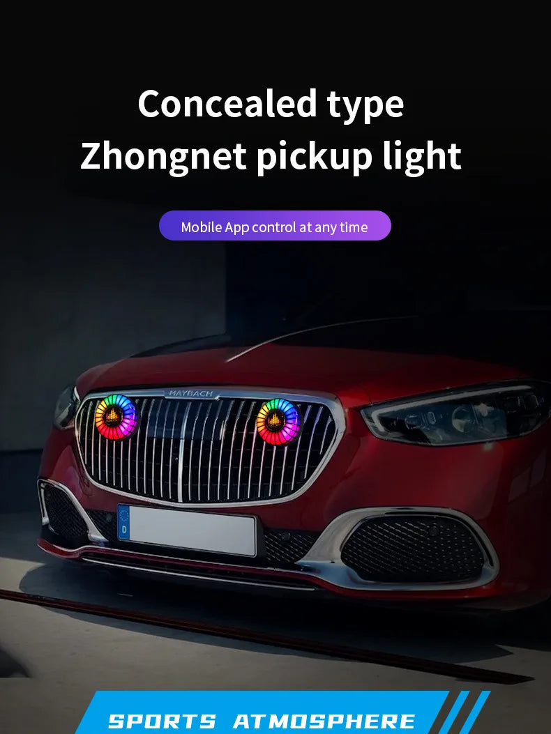 2 in 1 Smart RGB Pickup Lights LED 3D Ambient Lamp Sound Control Music Rhythm Lights Air Freshener for Car Gaming TV Creative
