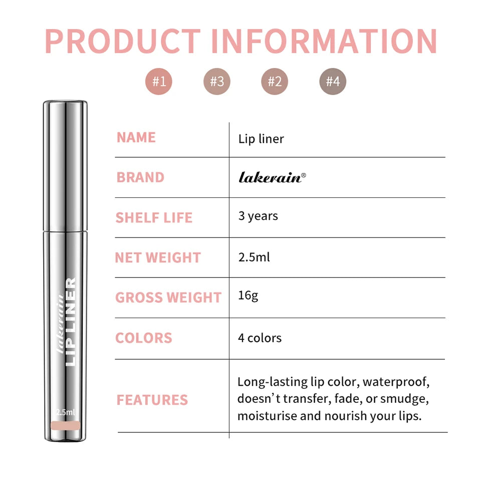 4 Colors Peel Off Lip Liner Waterproof Transfer-proof Lipstic Tattoo Waterproof Long Lasting Matte Velvet Lip Tint Sexy Red Cont