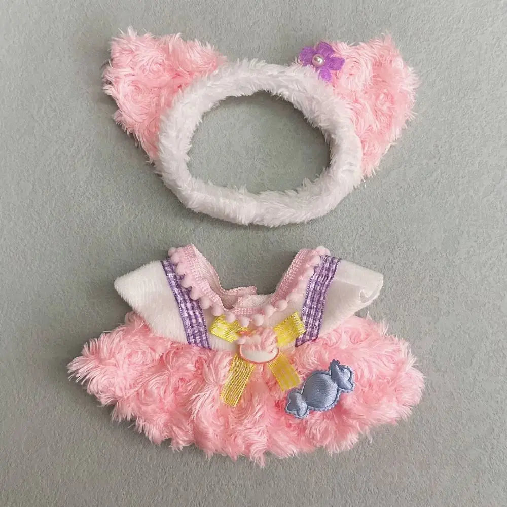 20cm Cotton Doll Lovely Princess Dresses Plush Dolls Clothes Dresses Skirt Decoration Skirt With Cartoon Headband Accessories