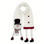 Women's Christmas Scarf Plush Warm Soft Extra-Long Snowman Santa Claus Reindeer-Patterned Scarves Winter Fashion Shawls