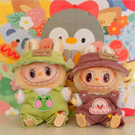 Labubu Doll Fashion Set Cute White Shirt Hat Animal Overalls Doll Clothes Accessory Gift for 17cm Doll