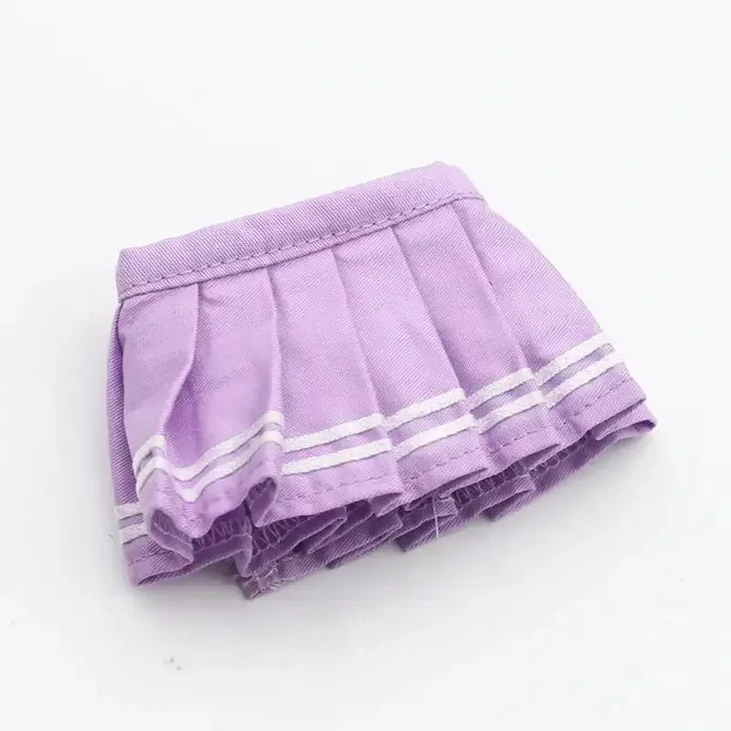 Mini Doll Clothes Outfit Accessories For Ropa 15-17cm Labubu Knitting T-shirt Hat pleated skirt Uniform Set Clothing