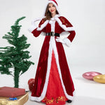 Deluxe Classic Mrs. Claus Kerst Kostuum Xmas Party Santa Claus Cosplay Vrouwen Rode Jurk Kerst Koningin Carnaval Feestjurk