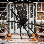 Halloween spider web simulation big black spider decoration bar scene layout props party decoration lawn scenery home decoration