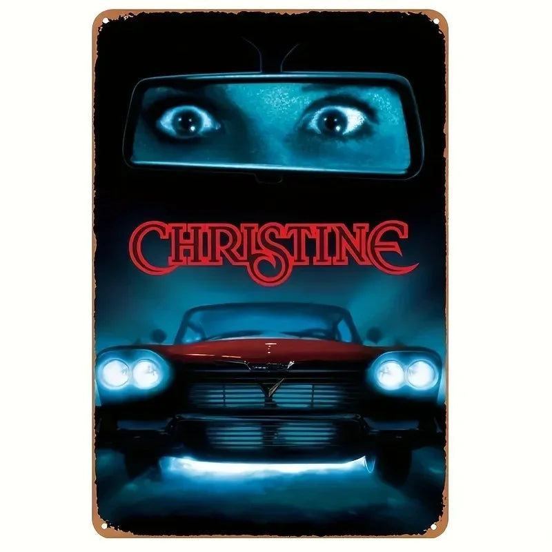 1PC Halloween Metal Sign Horror Movie Theme Shabby Iron Painting Tin Signs Wall Art Man Cave Film Theater Club Home Decoration