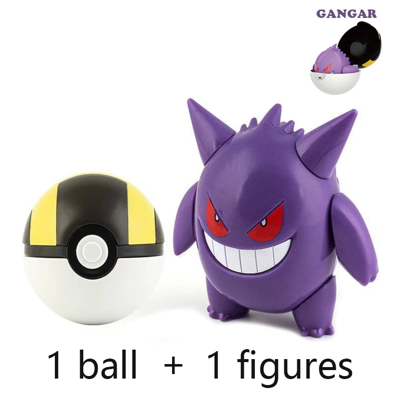 Pokemon Ball Toys Anime Figure Charizard Pikachu Mewtwo Eevee Monster Action Deformation Pokeball Toys Figures Model Kids Gifts