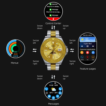 Aiweile AW46 Smartwatch Smart Watch Man 1.32 Inch HD AMOLED Screen Sports Modes Bluetooth Call for Android Yacht Range Master