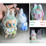 New 17cm LABUBU Clear Macaron Case, Dust Case, Housings, Popmart Bubble Mart Doll Accessories, Doll Accessories, Christmas Gifts
