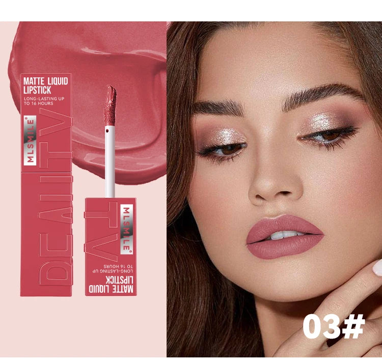 Long Lasting Velvet Matte Lip 6 Colors Gloss Waterproof Non-stick Cup Sexy Nude Red Pink Liquid Lipstick Lips Makeup Cosmetic