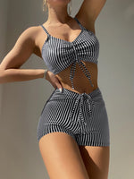 Bikiniset met hoge taille en trekkoord aan de voorkant (2025) - Damesbadkleding en strandkleding