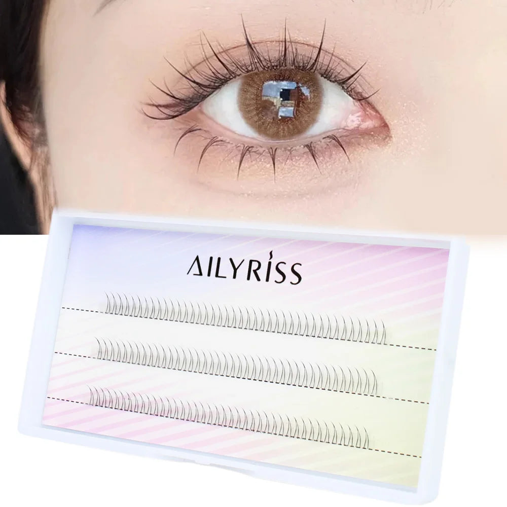 J Curl V Shape Black Under Eyelash Comic Eye Lashes Natural Bottom Lashes Soft Manga Eyelashes Bunches Eyelash Clusters Korean