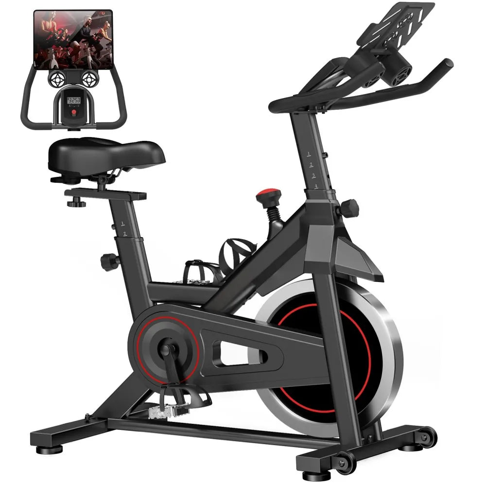 ROBORE CBE20 Stationary Exercise Bike, 136kg Capacity, Silent Belt Drive, Comfort Seat & iPad/Bottle Holders
