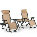 Homfa Folding Sun Lounger Set with Table