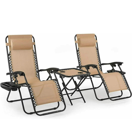 Ensemble de chaises longues pliantes Homfa avec table