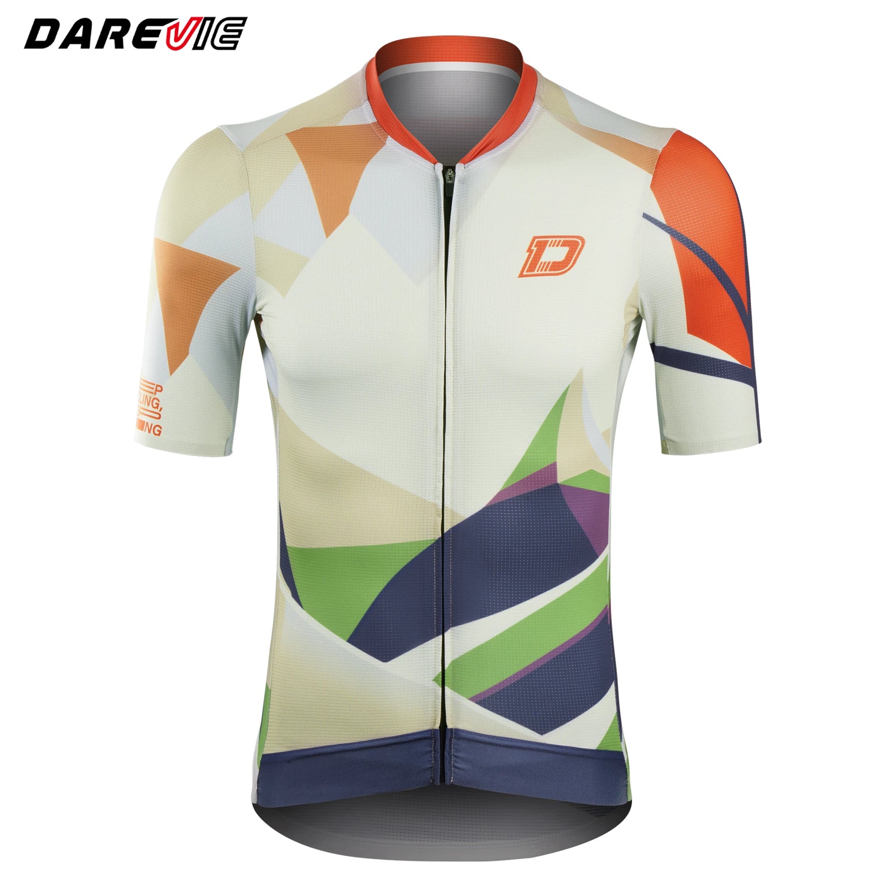 DAREVIE Man Cycling Maillot 4-Way Strech Moisture-Wicking Training Level Cycling Jersey Anti-Slip Light Soft Men's Cycling Shirt
