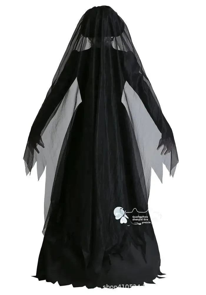 Frightening Vampire Black Bridal Gown Cosplay Costume Unique Special Purpose Clothing From China Mainland For Halloween Party