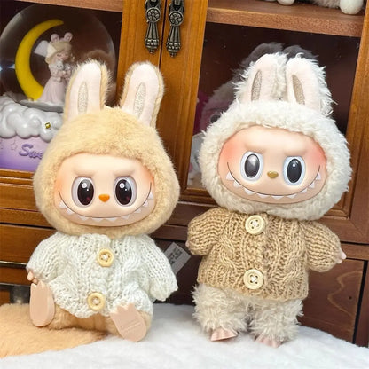 Ropa Labubu Doll Clothes Outfit Accessories For 15/17cm Labubu V2 V1 Plush Doll's Clothing Colorful Sweater Kid Toy Girl Gift