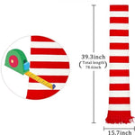 Winter Red White Striped Scarf Unisex Christmas Snowman Knit Warm Adult Children Holiday Costume Party Matching Scarves Items