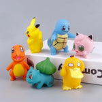 6pcs/set Pokemon Anime Action Figures Pikachu Toys Model Charmander Psyduck Squirtle Jigglypuff Bulbasaur Kawaii Dolls Kids Gift